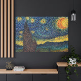 Large A Starry Night in Dots Gallery Grade Canvas Print