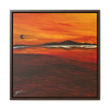 Warm Moon Square Framed Canvas Print