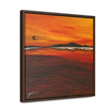 Warm Moon Square Framed Canvas Print