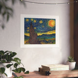 A Starry Night in Dots Matte Art Print