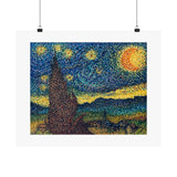 A Starry Night in Dots Matte Art Print