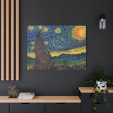 Large A Starry Night in Dots Gallery Grade Canvas Print