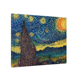 Starry Night in Dots Matte Canvas Print