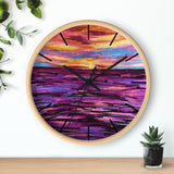 Purple Waters Wall clock