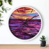 Purple Waters Wall clock