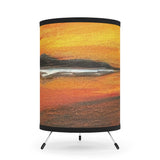 Warm Moon Tripod Lamp with High-Res Printed Shade, US\CA plug