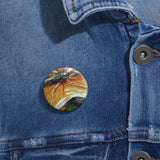 Orange Flower Pin Buttons