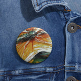 Orange Flower Pin Buttons