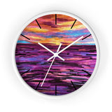 Purple Waters Wall clock