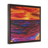 Fire & Ice Square Framed Canvas Print