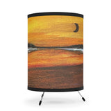 Warm Moon Tripod Lamp with High-Res Printed Shade, US\CA plug