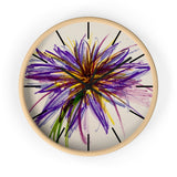 Purple Flower Wall Clock